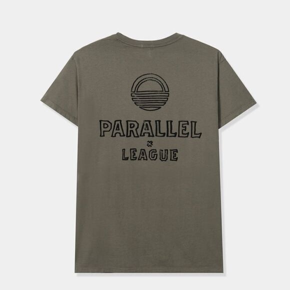 NWT- Parallel x League- SIMON TEE - ARMY / BLACK- Size Large - Picture 2 of 12